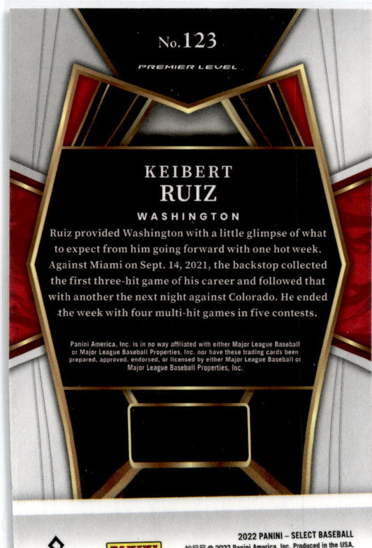 2022 Panini Select Blue #123 Keibert Ruiz Washington Nationals