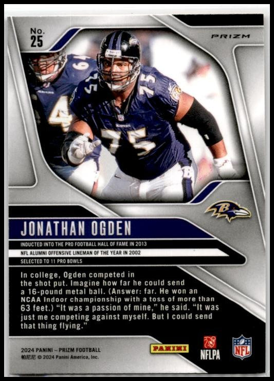2024 Panini Prizm Disco #25 Jonathan Ogden Baltimore Ravens