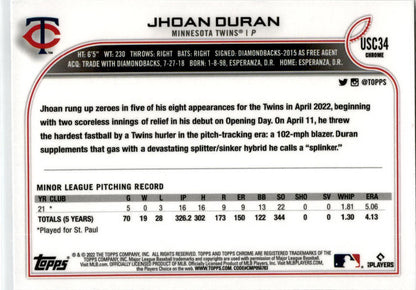 2022 Topps Update Purple #US277 Jhoan Duran Minnesota Twins