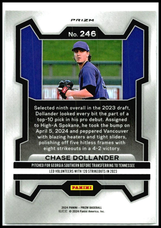 2024 Panini Prizm Silver Prizms #246 Chase Dollander Colorado Rockies
