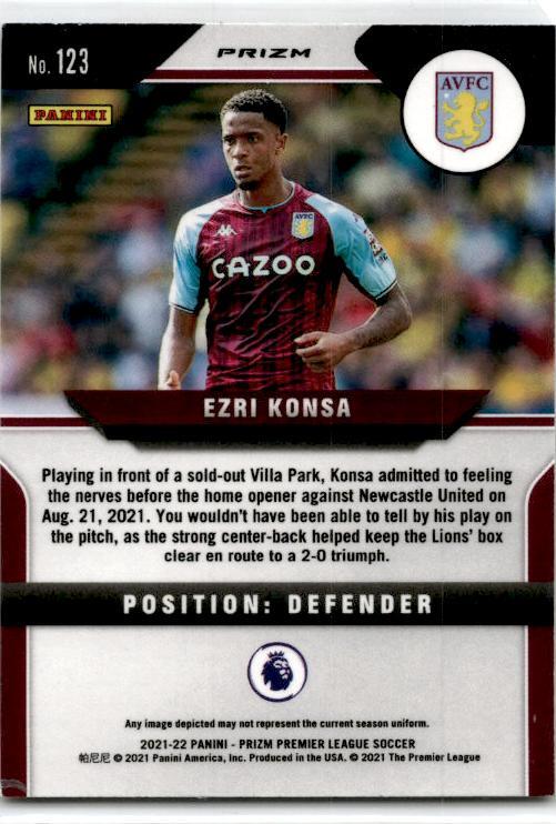 2021-22 Panini Prizm Premier League Red White and Blue #123 Ezri Konsa