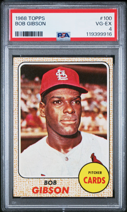 1968 Topps #100 Bob Gibson St. Louis Cardinals PSA 4
