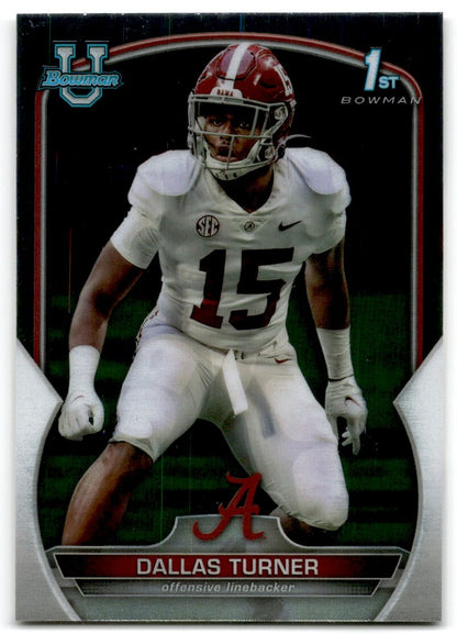 2022 bowman chrome university Dallas Turner Alabama Crimson Tide #6