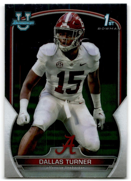 2022 bowman chrome university Dallas Turner Alabama Crimson Tide #6