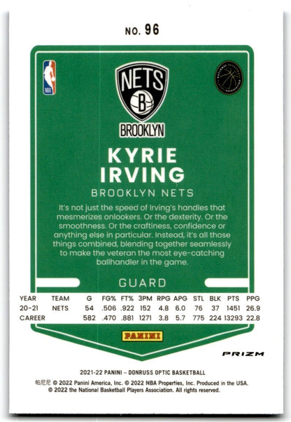 2021-22 Donruss Optic  Blue Velocity Kyrie Irving Brooklyn Nets #96