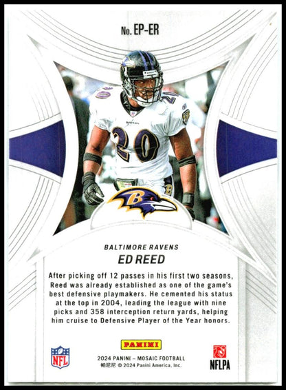 2024 Panini Mosaic Epic Performers #EP-ER Ed Reed Baltimore Ravens