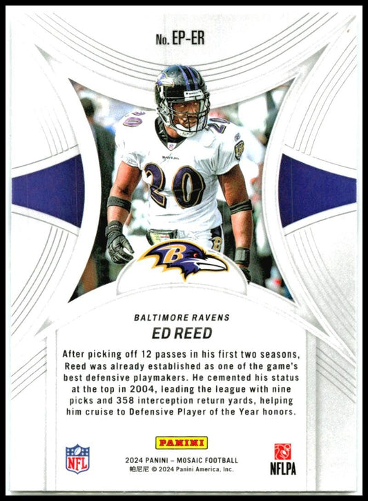 2024 Panini Mosaic Epic Performers #EP-ER Ed Reed Baltimore Ravens