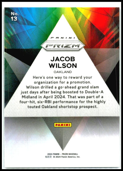 2024 Panini Prizm Prizmatic #13 Jacob Wilson Oakland Athletics
