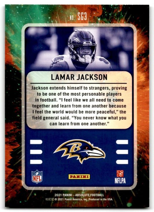 2021 Panini Absolute Star Gazing Lamar Jackson Baltimore Ravens #SG3