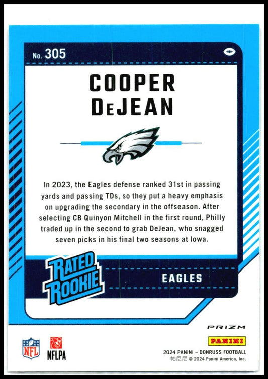 2024 Donruss Optic Rated Rookies Preview Red Wave #305 Cooper DeJean Rookie