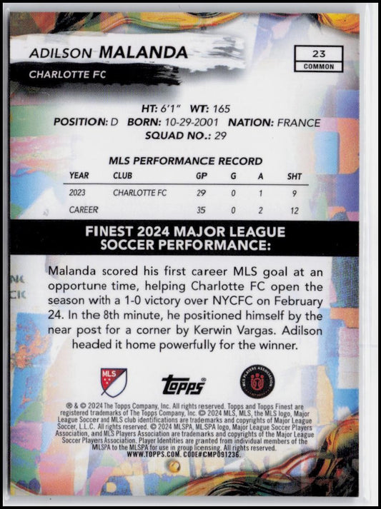 2024 Finest MLS #23 Adilson Malanda