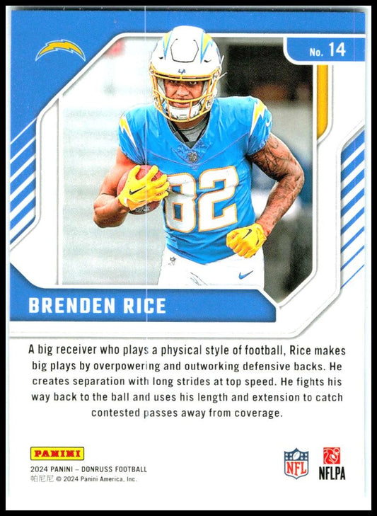 2024 Donruss The Elite Series Rookies #14 Brenden Rice Los Angeles Chargers
