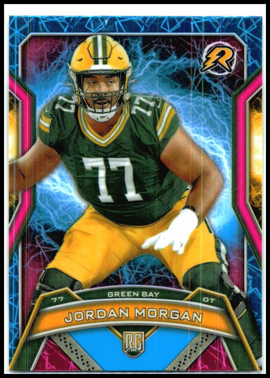 2024 Topps Resurgence Blue & Pink Shock #135 Jordan Morgan Rookie Packers