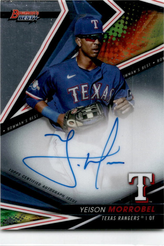 2022 Bowman's Best #B22-YM Yeison Morrobel Auto Texas Rangers