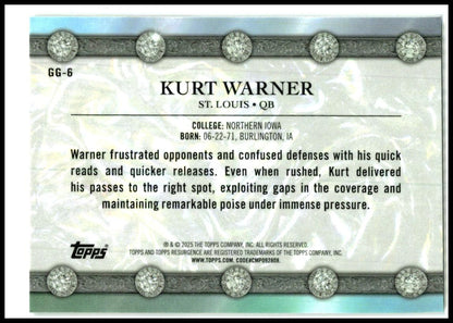 2024 Topps Resurgence Glimmer and Gleam #GG-6 Kurt Warner St. Louis Rams