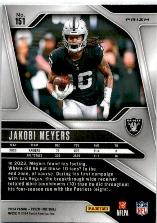 2024 Panini Prizm #151 Jakobi Meyers Red White and Blue