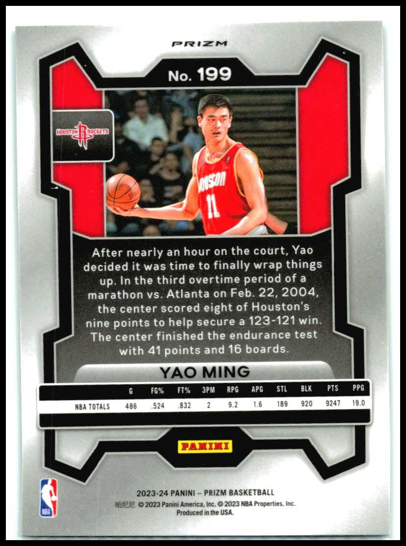 2023-24 Panini Prizm Prizms Green #199 Yao Ming Houston Rockets
