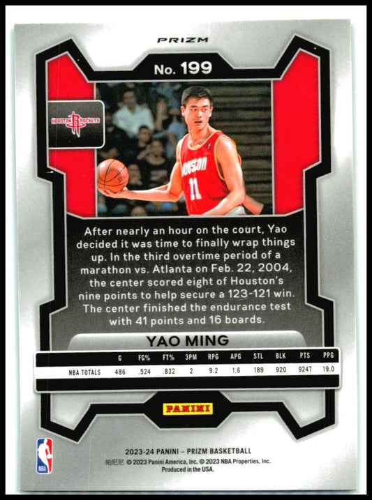 2023-24 Panini Prizm Prizms Green #199 Yao Ming Houston Rockets