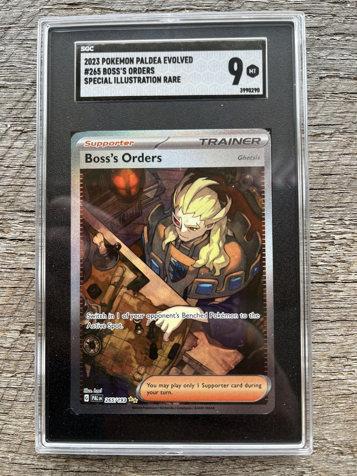 Paldea Evolved 265/193  Boss's Orders Alt Art Special Illustration Rare SGC 9