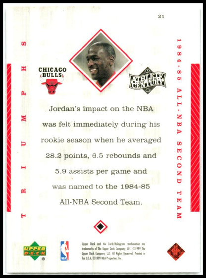 1999 Upper Deck Michael Jordan Athlete of the Century #21 Michael Jordan Bulls