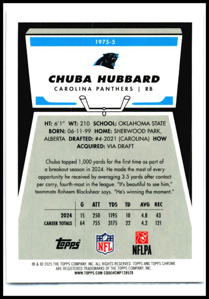 2025 Topps Chrome Pink /250 #19755 Chuba Hubbard