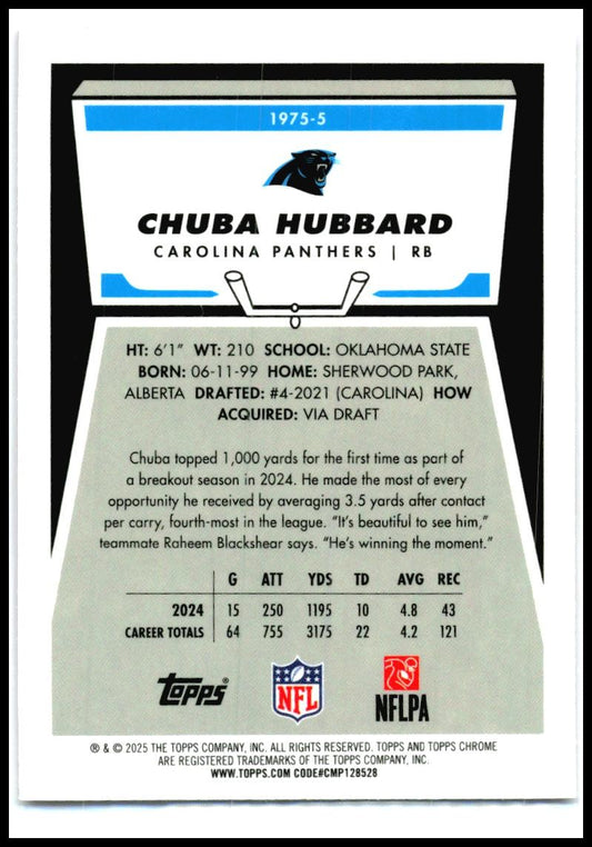 2025 Topps Chrome Pink /250 #19755 Chuba Hubbard
