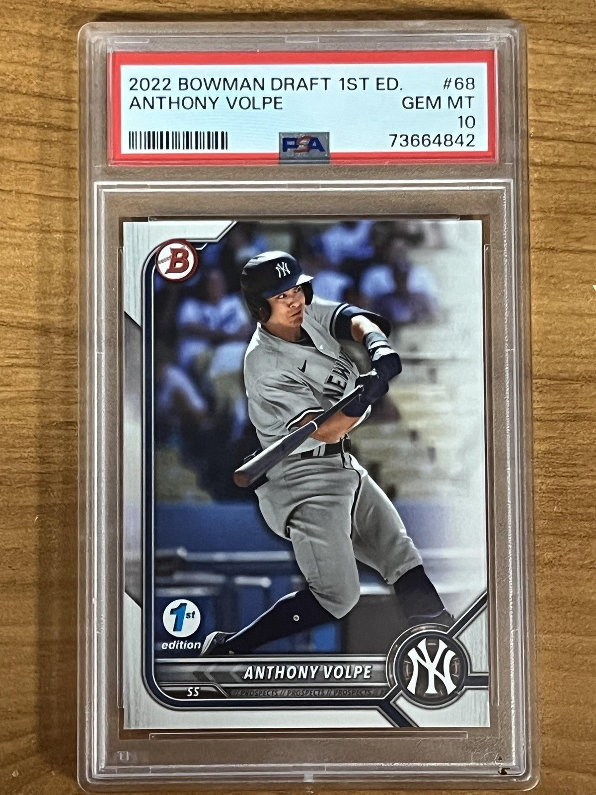 2022 Bowman Draft 1st Edition #BD-68 Anthony Volpe New York Yankees