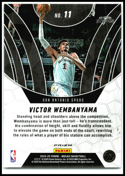2024-25 Panini Mosaic Elevate Mosaic #11 Victor Wembanyama San Antonio Spurs