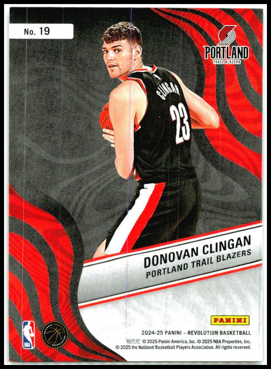 2024-25 Panini Revolution New Wave #19 Donovan Clingan Portland Trail Blazers