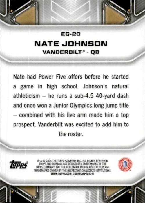 2024 Bowman Best University Elements #EG-20 Nate Johnson Vanderbilt