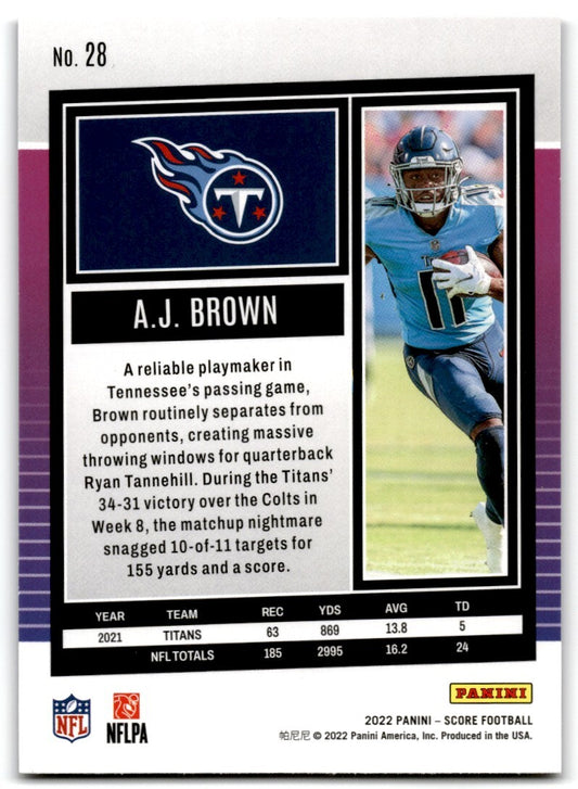 2022 Score A.J. Brown Tennessee Titans #28