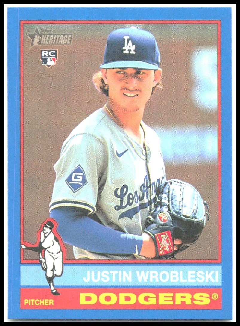 2025 Topps Heritage Blue #319 Justin Wrobleski Dodgers