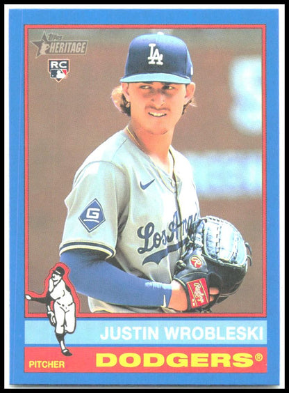 2025 Topps Heritage Blue #319 Justin Wrobleski Dodgers