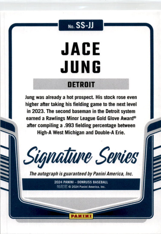 2024 Donruss Signature Series Laser #SS-JJ Jace Jung Auto Detroit Tigers