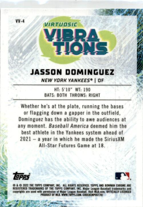 2022 Bowman Virtuosic Vibrations #VV-4 Jasson Dominguez New York Yankees