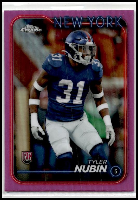2024 Topps Chrome Pink Refractor #283 Tyler Nubin Rookie New York Giants