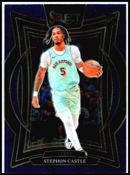 2024-25 Panini Select Blue #72 Stephon Castle Rookie San Antonio Spurs