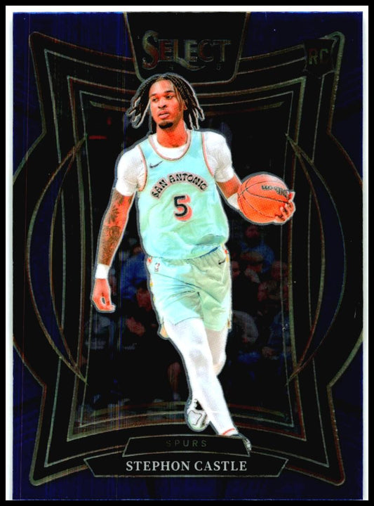 2024-25 Panini Select Blue #72 Stephon Castle Rookie San Antonio Spurs