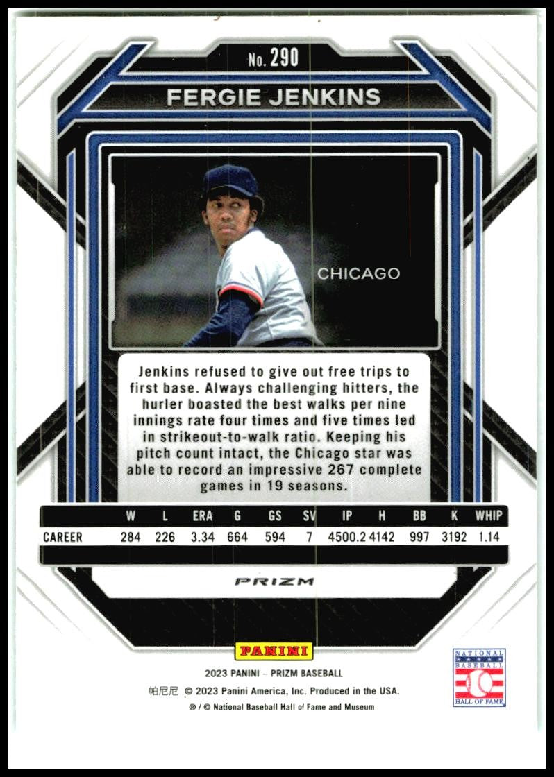 2023 Panini Prizm Green Ice Prizms #290 Fergie Jenkins Chicago Cubs