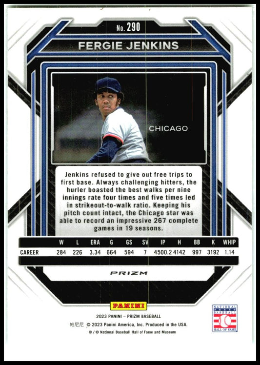 2023 Panini Prizm Green Ice Prizms #290 Fergie Jenkins Chicago Cubs