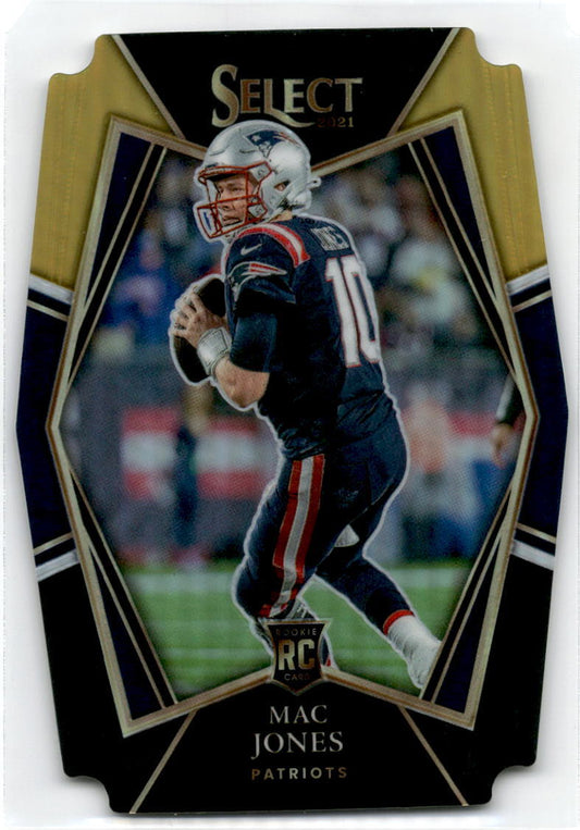 2021  Panini Select Black & Gold Prizm Die-Cut #151 Mac Jones  New England Patri