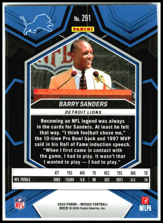 2024 Panini Mosaic #291 Barry Sanders Detroit Lions