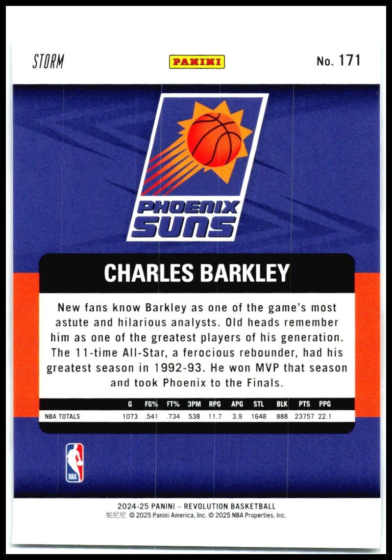 2024-25 Panini Revolution Blue Storm #171 Charles Barkley Phoenix Suns