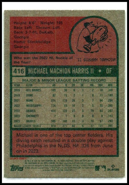 2024 Topps Heritage #416 Michael Harris II Atlanta Braves