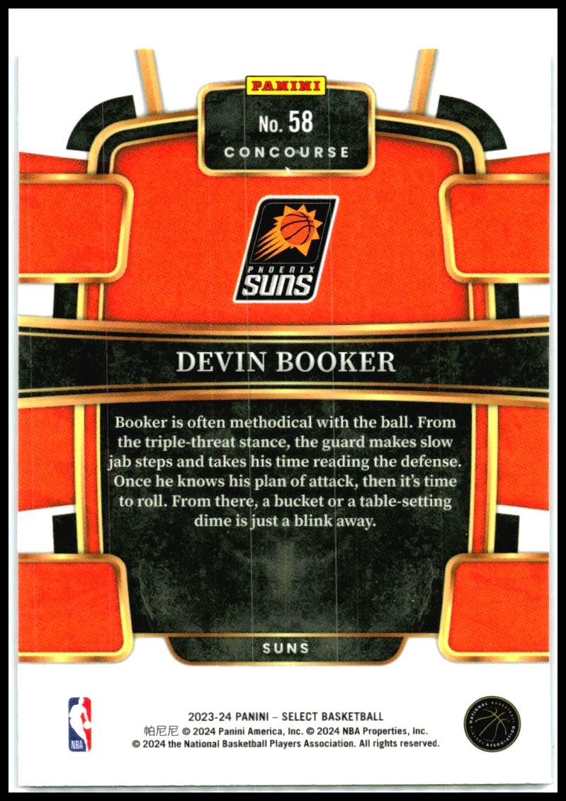2023-24 Panini Select Blue (Retail Base) #58 Devin Booker Phoenix Suns