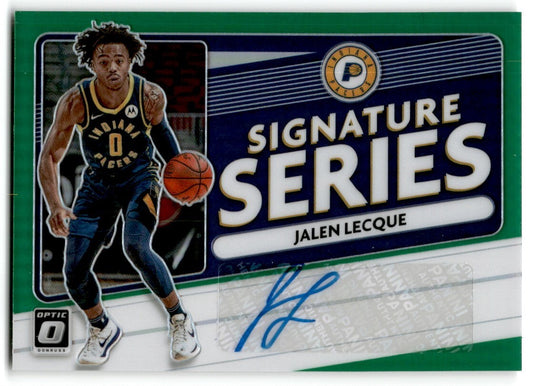 2020-21 Donruss Optic Signature Series Green Jalen Lecque Auto Indiana Pacers