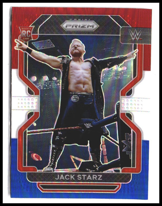 Jack Starz #115 2022 Panini Prizm WWE Red, White and Blue Rookie RC