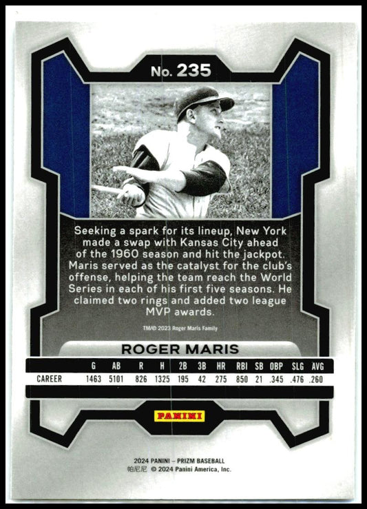 2024 Panini Prizm #235 Roger Maris New York Yankees