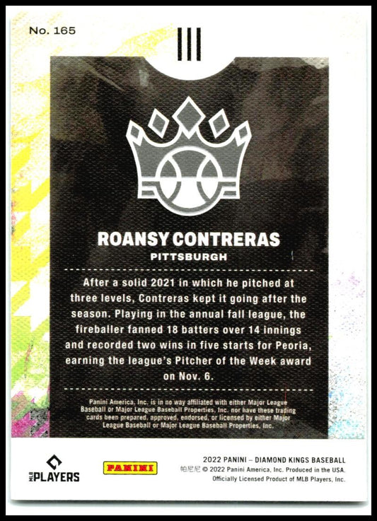 2022 Panini Diamond Kings #165 Roansy Contreras Rookie Pittsburgh Pirates