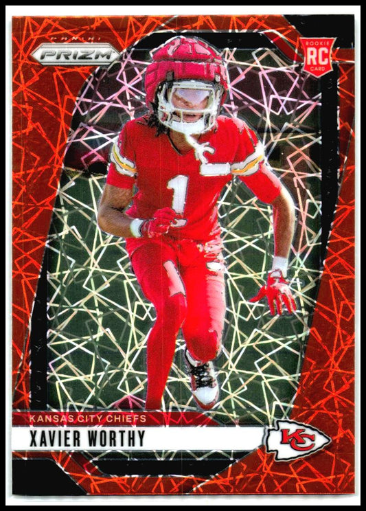 2024 Panini Prizm Lazer #399 Xavier Worthy Rookie Kansas City Chiefs